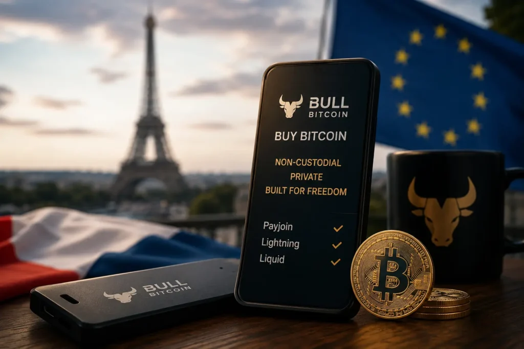 Bull Bitcoin MiCA license secured in France with self-custody and privacy features intact