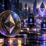 Ethereum Glamsterdam Sepolia upgrade shown by an ETH coin beside a testnet screen checking proposer, builder and ePBS
